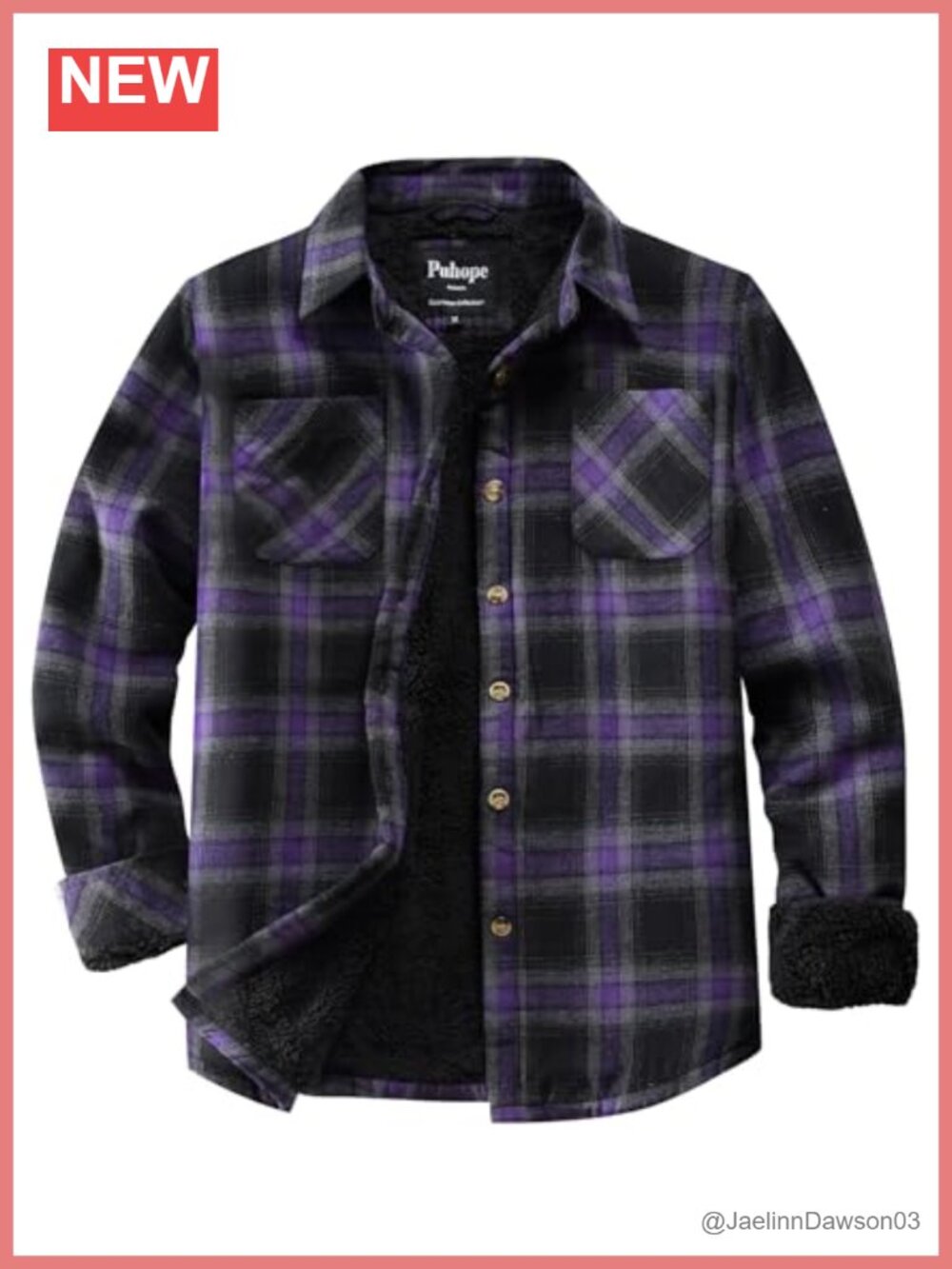 Womens Sherpa Lined Button Down Fleece Flannel Plaid Shirt Jacket